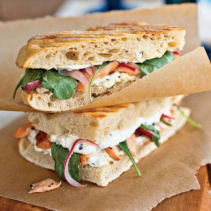 Panini with Salmon and Spicy Cream Cheese
