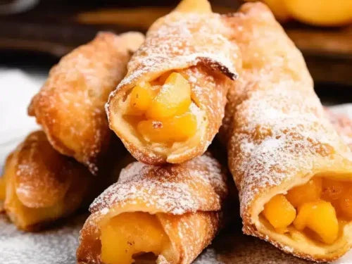 Peach Cobbler Egg Rolls