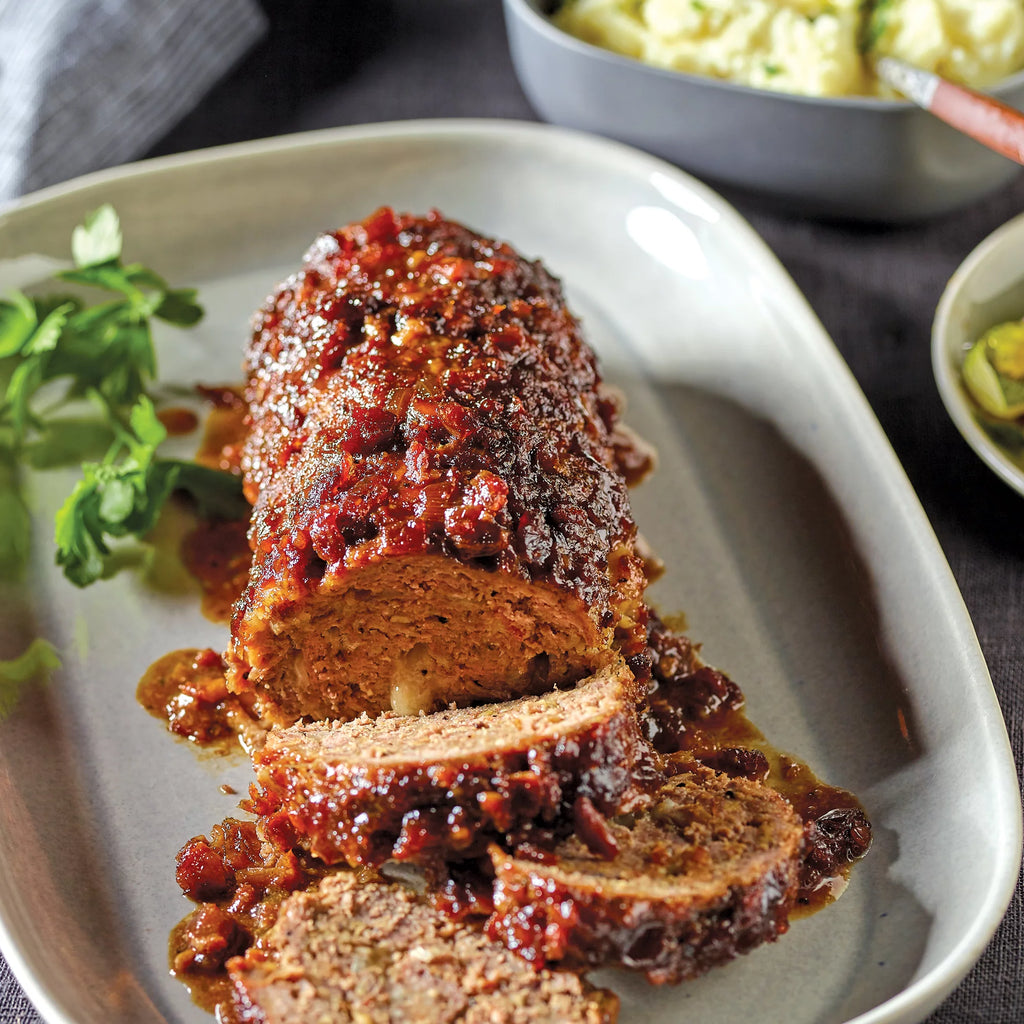 Meatloaf with Hot Pepper Berry Bacon Jam Glaze