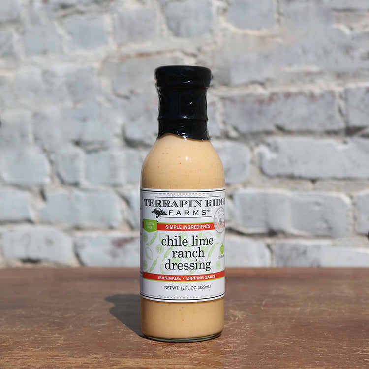 a bottle of terrapin ridge farms chile lime ranch dressing