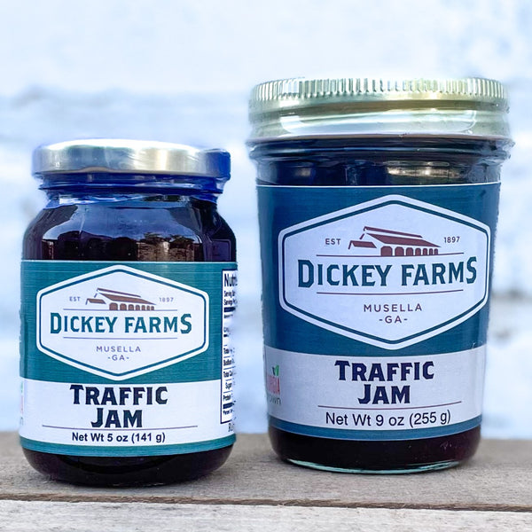 two jars of traffic jam from dickey farms